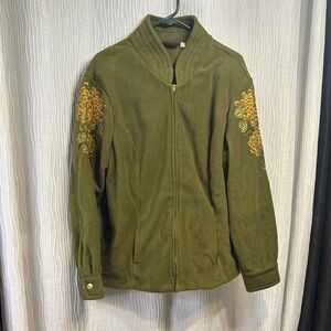 Olive Green Embroidered Women's Jacket